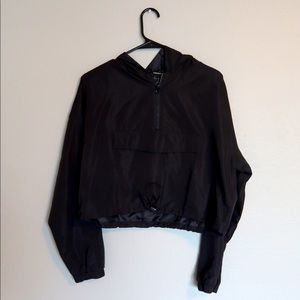 Cropped Windbreaker Hoodie